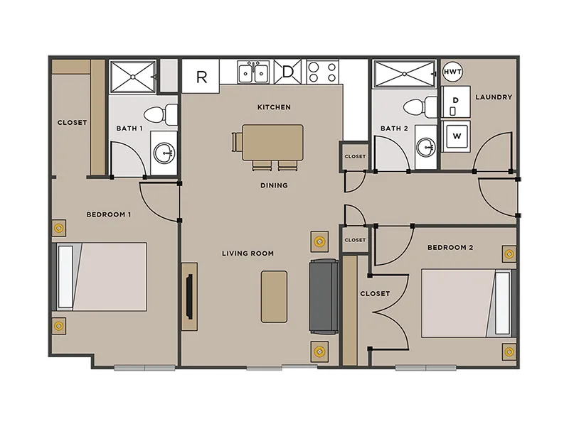 Liberty Gardens - 2 bedroom floorplan